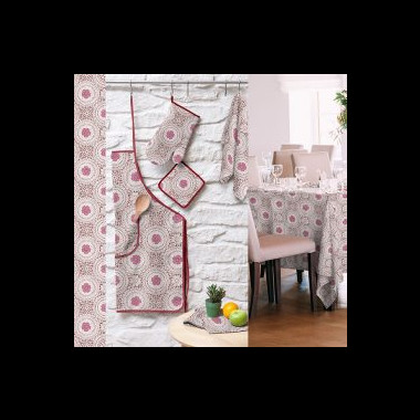 Скатерть рогожка наб. 150*220 Ажур розовый - 1 Скатерть рогожка наб. 150*220 Ажур розовый - 1