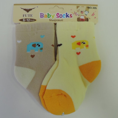Носки детские махровые FUTE BABY SOCKS арт. 305, р. 6-12 м. в ассортименте - 3 Носки детские махровые FUTE BABY SOCKS арт. 305, р. 6-12 м. в ассортименте - 3